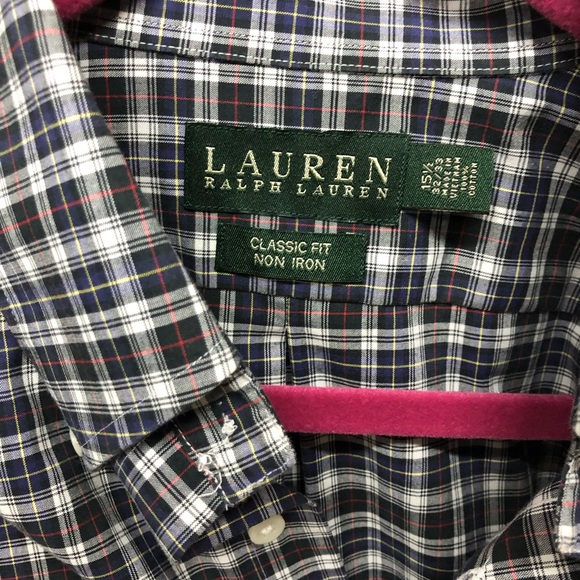 Mens Ralph Lauren size medium plaid dress shirt - Picture 6 of 8